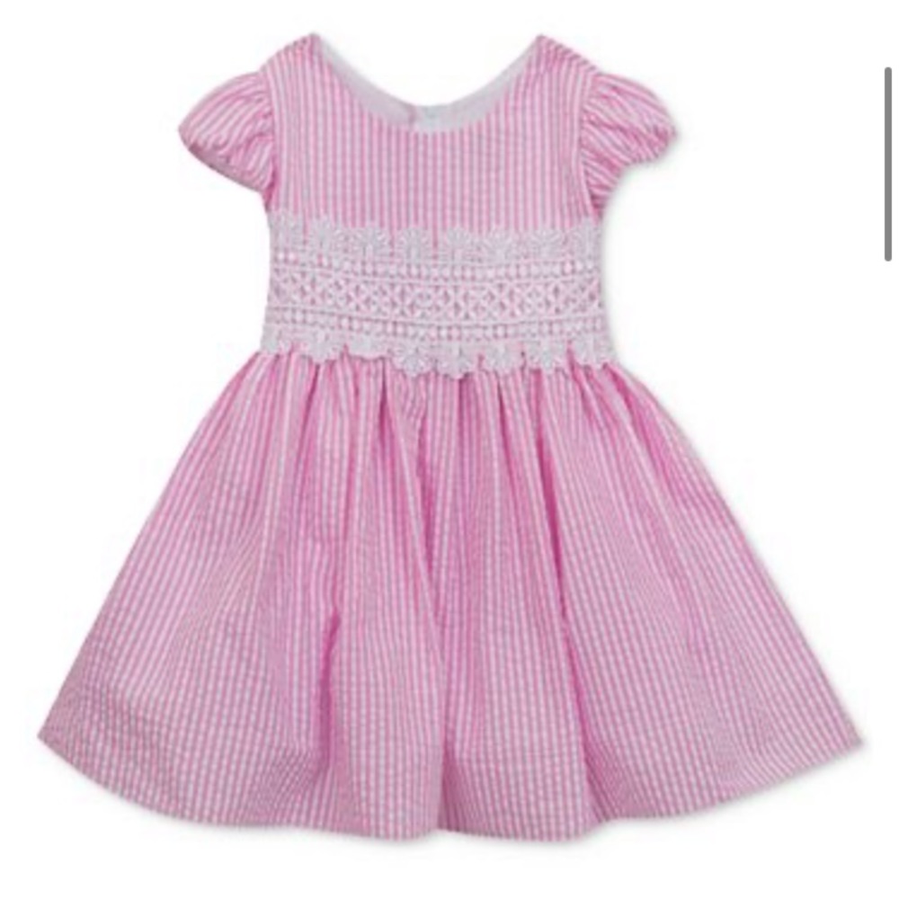 NWT Pink and White Stripe Seersucker Dress
